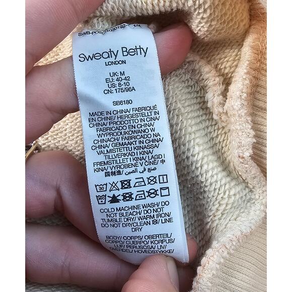 Sweaty Betty sz medium orange zebra striped pullover sweater lounge comfortable - Picture 6 of 9